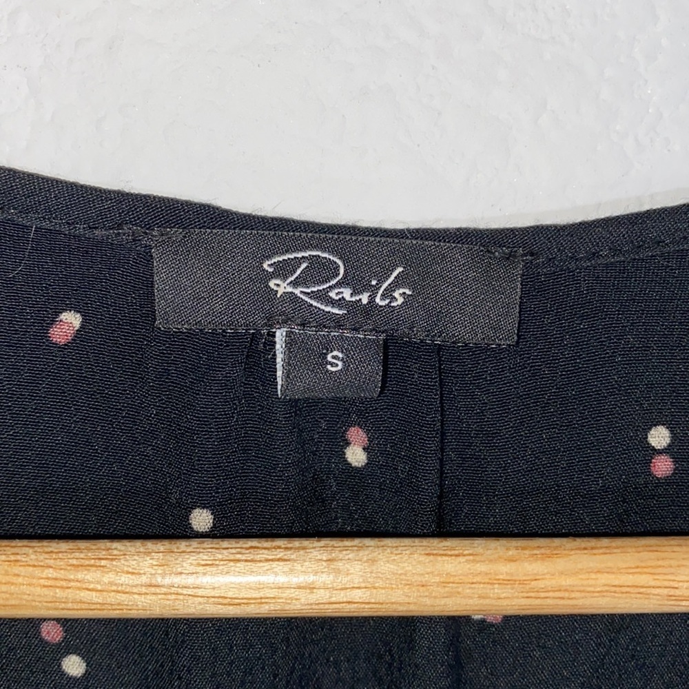 Rails Beaux Blouse In Black Offset Dot Size Small - image 5